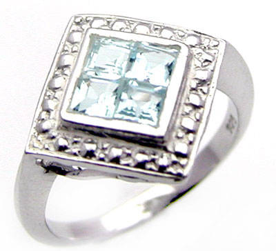 Solid 925 Sterling Silver Genuine Blue Topaz ring